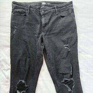 Old Navy Charcoal Distressed Skinny Jeans
